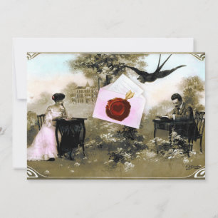 INVITATION LETTRE ROMANTIQUE DE LA SAINT-VALENTIN, MONOGRAMME