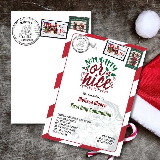 Invitation LETTRE Santas Naught OU BELLE Pôle Nord (Créateur téléchargé)