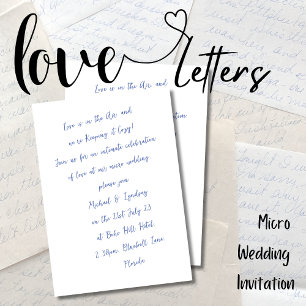 Invitation Lettres d'amour MICRO MARIAGE à la main
