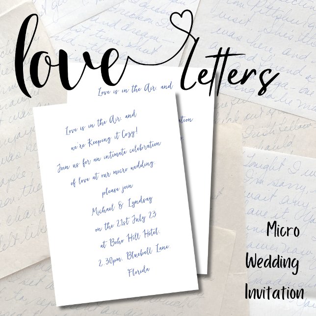 Invitation Lettres d'amour MICRO MARIAGE à la main (Créateur téléchargé)