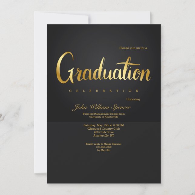 Invitation Lettres de diplôme d'or (Devant)