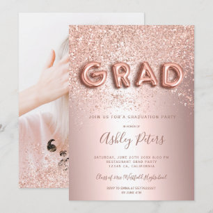 Invitation Lettres rose Gold parties scintillant feuille de p