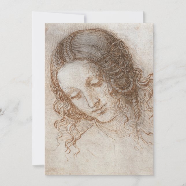 Invitation L'étude de Léonard de Vinci sur le chef de Leda (Devant)