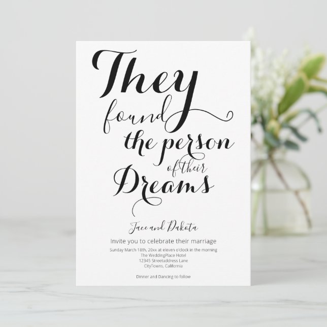 Invitation Leur personne de rêve Mariage LGBTQ non binaire (Debout devant)