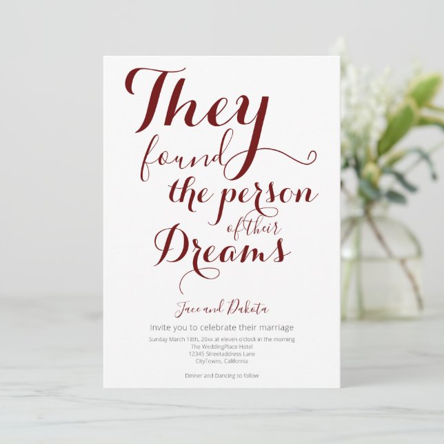 Invitation Leur personne de rêve Mariage LGBTQ non binaire (Debout devant)