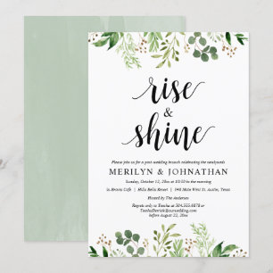 Invitation Lever et brillance, verdure Post Mariage Brunch In