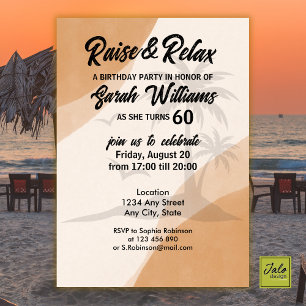 Invitation Lever Tropical & Relax 60e anniversaire fête