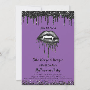 Invitation Lèvres scintillantes violettes de vampire pour soi