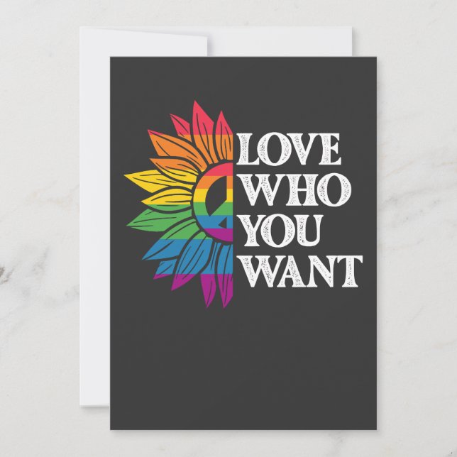 Invitation LGBT Pride l'amour qui vous voulez gay lesbienne (Devant)