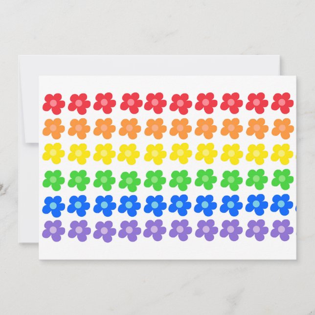 Invitation LGBT Rainbow Flowers Gay pride Liberté et égalité (Devant)