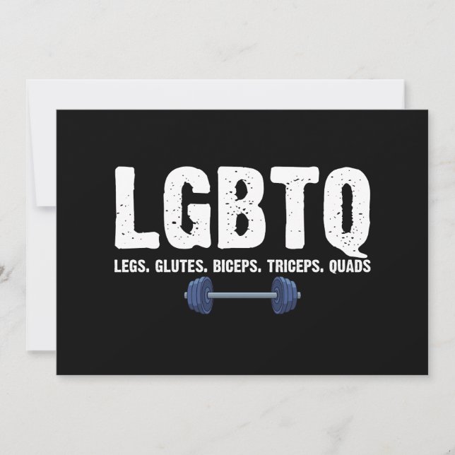 Invitation LGBTQ Legs Glutes Biceps Triceps Quads Gym Lover (Devant)