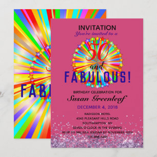 Invitation LGBTQ Tout Âge Fantastique Anniversaire Magenta Ar