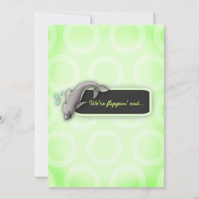 Invitation LGC| Flipper' à l'Baby shower Green Surprise (Devant)