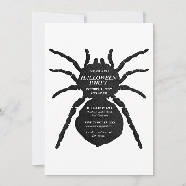 Invitation L'Halloween de l'enfant de l'araignée Éffrayante n (Devant)