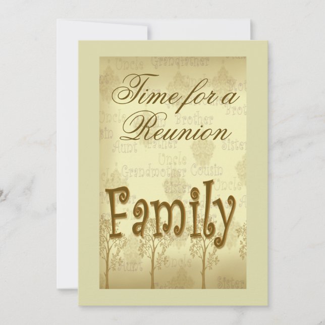 Invitation L'heure de la réunion en famille (Devant)