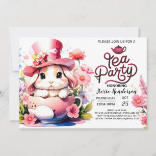 Invitation L'heure du thé Baby shower de Bunny