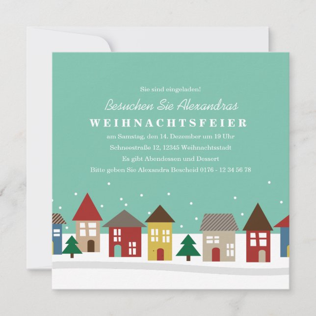 Invitation L'Hiver-Einweihungsparty de Kleine Häuser einladen (Devant)