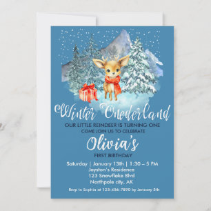 Invitation L'hiver Onederland Premier anniversaire mignonne r