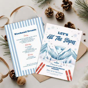 Invitation L'hiver sur les pistes Bachelorette week-end