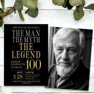 Invitation L'Homme La Légende La Légende Surprise 100 Anniver
