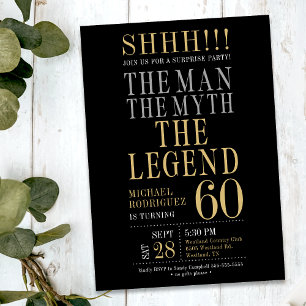 Invitation L'Homme La Légende La Surprise des 60 ans