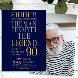 Invitation L'Homme La Légende Surprise 90e Anniversaire