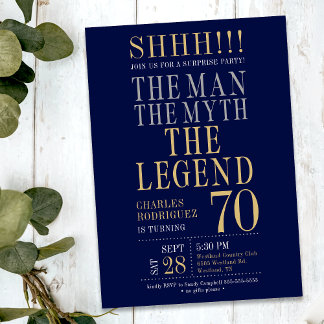Invitation L'Homme Le Mythe La Légende Surprise 70e Anniversa