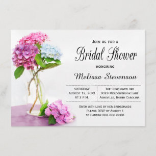 Invitation L'hortensia rustique fleurit le mariage de Fête de