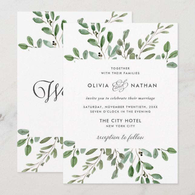 Invitation Liage minimal | MARIAGE (Devant / Derrière)