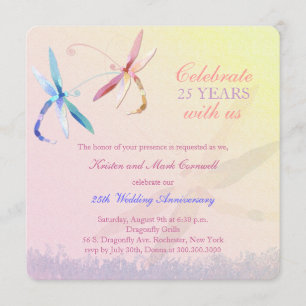 Invitation Libellule Couple 25e Anniversaire de Mariage