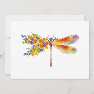 Invitation Libellule Fleur Jaune