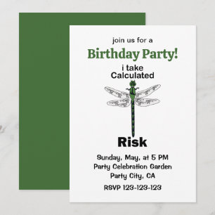 Invitation Libellule Je Prends Un Risque Calculé Anniversaire