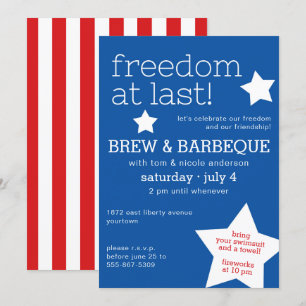 Invitation Liberté   4 juillet   Jour de l'indépendance