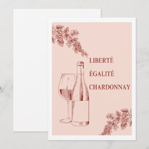Invitation Liberté Égalité Chardonnay Drôle Illustration de v