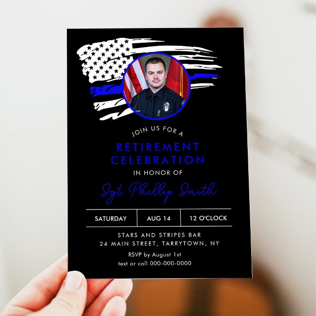 Invitation LIBERTÉ Police Parti de retraite militaire Photo (Créateur téléchargé)