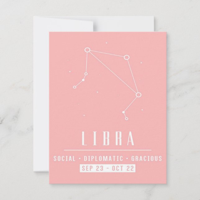 Invitation Libra couleur du zodiaque - Cadeau mignon pour ama (Devant)