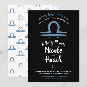 Invitation LIBRA Septembre Octobre Astrologie Baby Shower