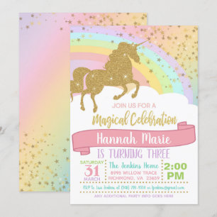 Invitation Licorne - Au-delà de l'arc-en-ciel et d