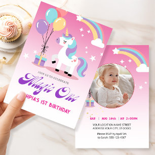 Invitation Licorne Magique d'Anniversaire