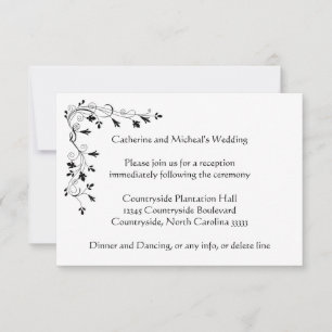 Invitation Lieu de réception de mariage floral délicat Insert