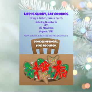 Invitation Life is short, eat cookies