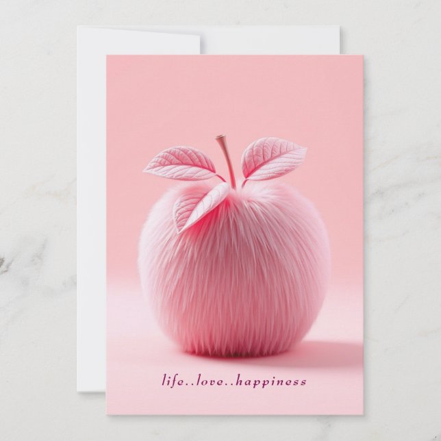 Invitation life.love.happiness apple (Devant)