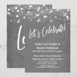 Invitation Lights Grunge Fêtons la réception Grey