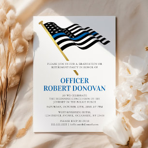 Invitation Ligne Bleue Mince de l'Application de la Loi par l