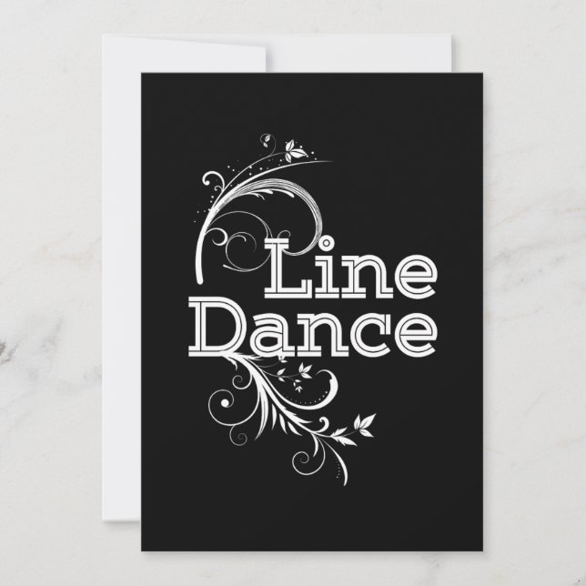 Invitation Ligne Danse Ligne Danse Musique Pays Rodéo Cadeau (Devant)