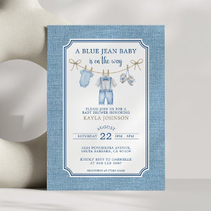 Invitation Ligne de vêtements à l'aquarelle pour Baby Shower