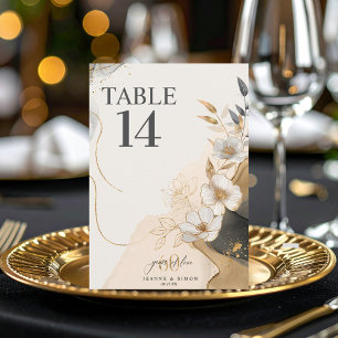 Invitation Ligne dorée Floral 60e Anniversaire Table Num ID11