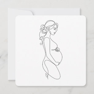 Invitation Ligne élégante d'art de grossesse minimaliste