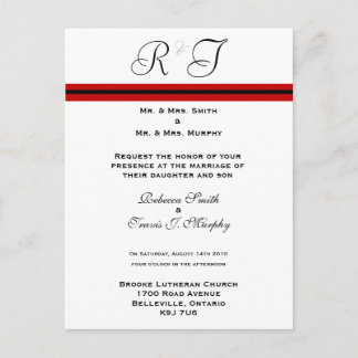 Invitation - Ligne rouge et noire