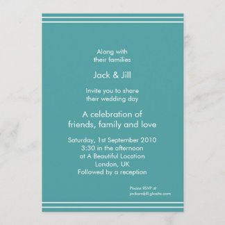 Invitation Ligne simple (aqua) 5x7